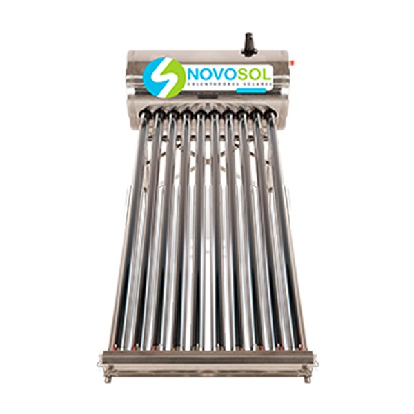 Calentador Solar NOVOSOL Acero Inoxidable SS 10 Tubos - TanquesTATSA.com.mx