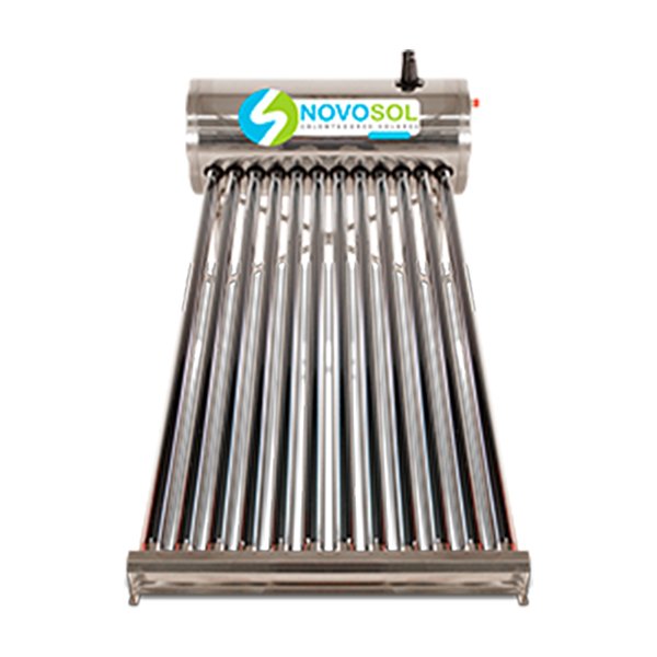 Calentador Solar NOVOSOL Acero Inoxidable SS 12 Tubos - TanquesTATSA.com.mx
