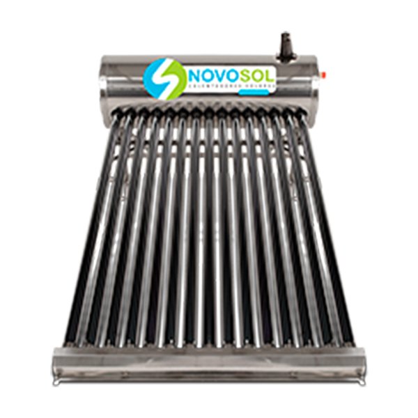 Calentador Solar NOVOSOL Acero Inoxidable SS 15 Tubos - TanquesTATSA.com.mx