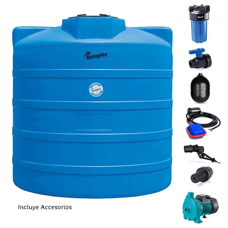 Cisterna ROTOPLAS 10000 L con Kit y Rotobomba - TanquesTATSA.com.mx