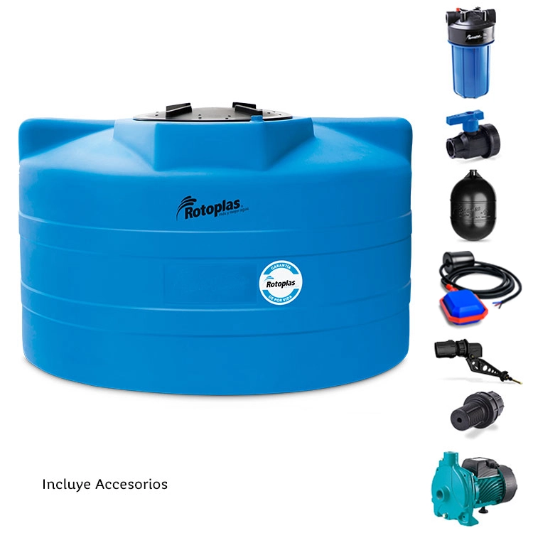 Cisterna ROTOPLAS 2800 L con Kit y Rotobomba - TanquesTATSA.com.mx