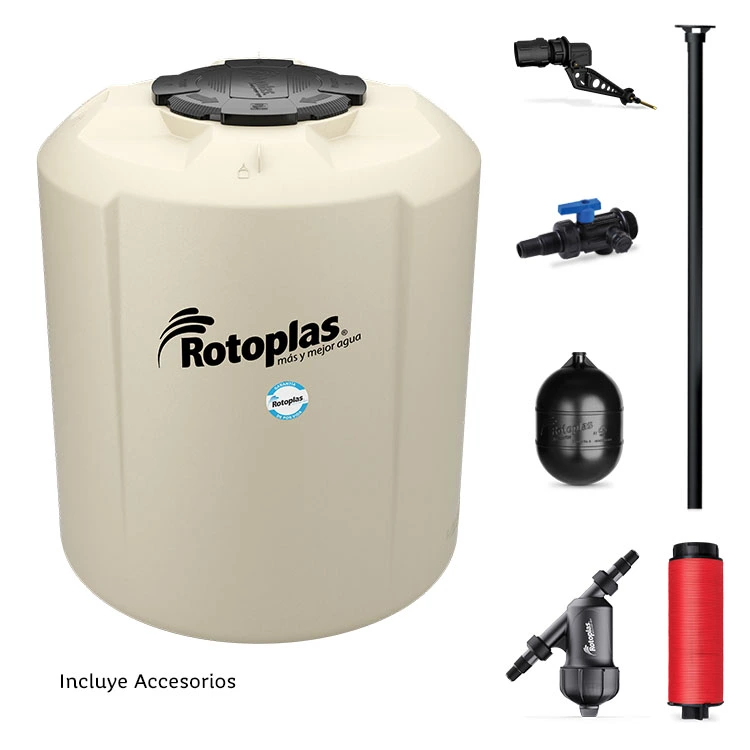 Tinaco ROTOPLAS Tinaco Plus+ 2000 L con Kit - TanquesTATSA.com.mx